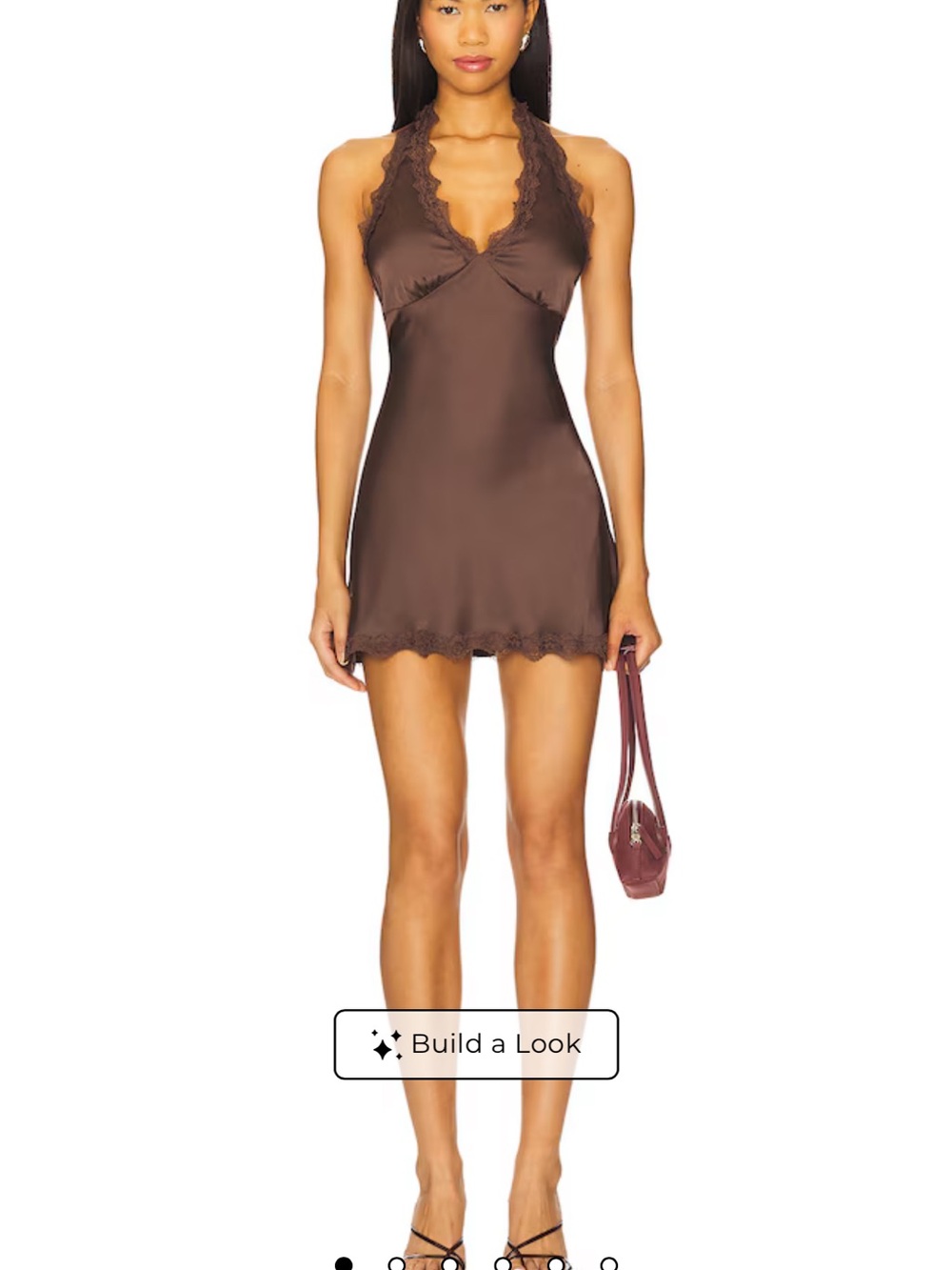 LIONESS brown slip dress size small